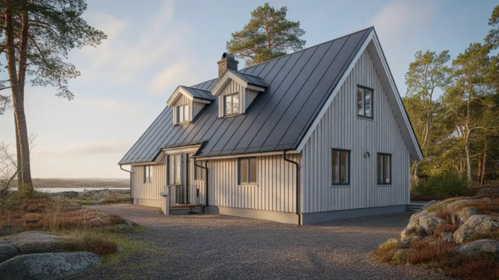 taklyft med takp byggnad p villa i brottk rr hov s