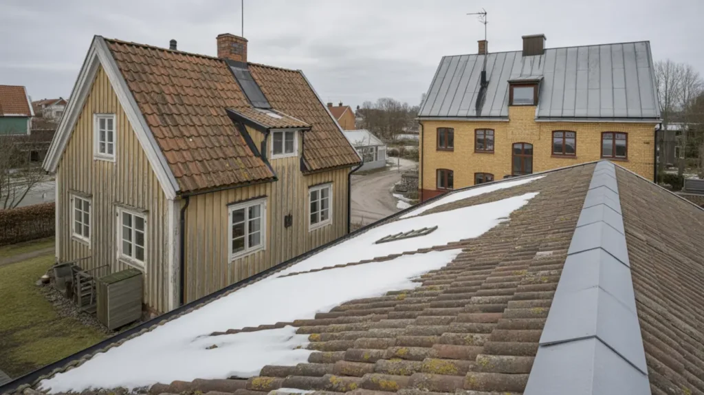 takskottning f r villa och brf bed m sn last arbeta s kert och skydda taket