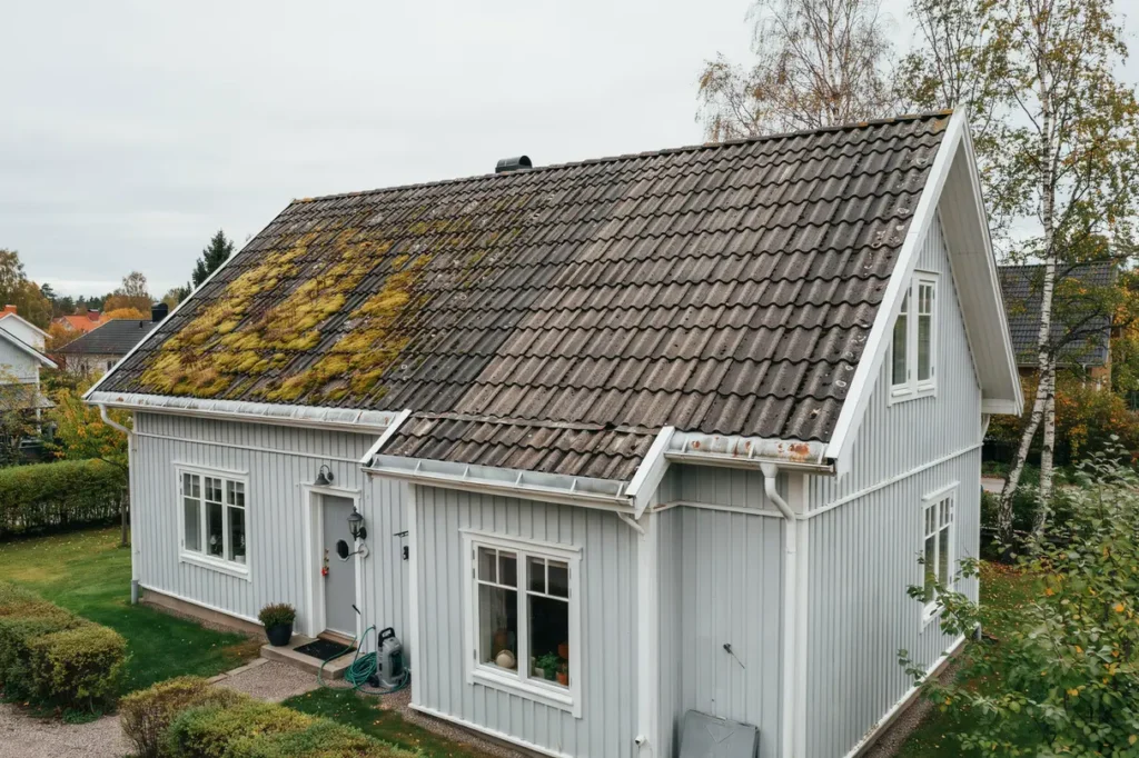 mossa p taket s tar du bort p v xt skonsamt och f rebygger att den kommer tillbaka